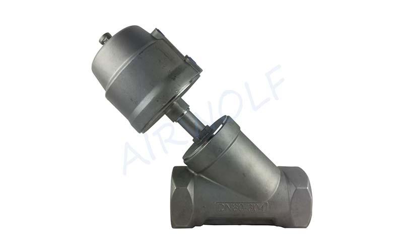 stainless steel pneumatic angle seat valve custom aggressive fluids