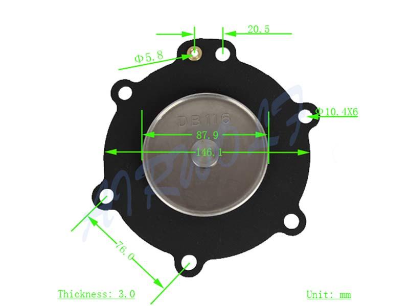 AIRWOLF green diaphragm valve repair kit norgren paper industry