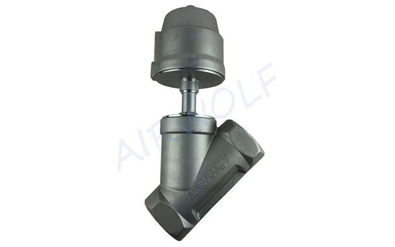 stainless steel pneumatic angle seat valve custom aggressive fluids-2