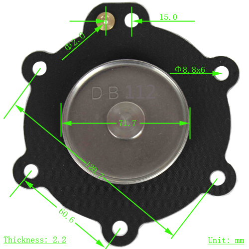 VNP212 VEM212 VNP312 VEM312 1.5 inch pulse valve diaphragm repair kikts DB112-7