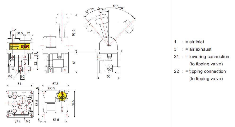 AIRWOLF excellent quality dump truck control valve mechanical force