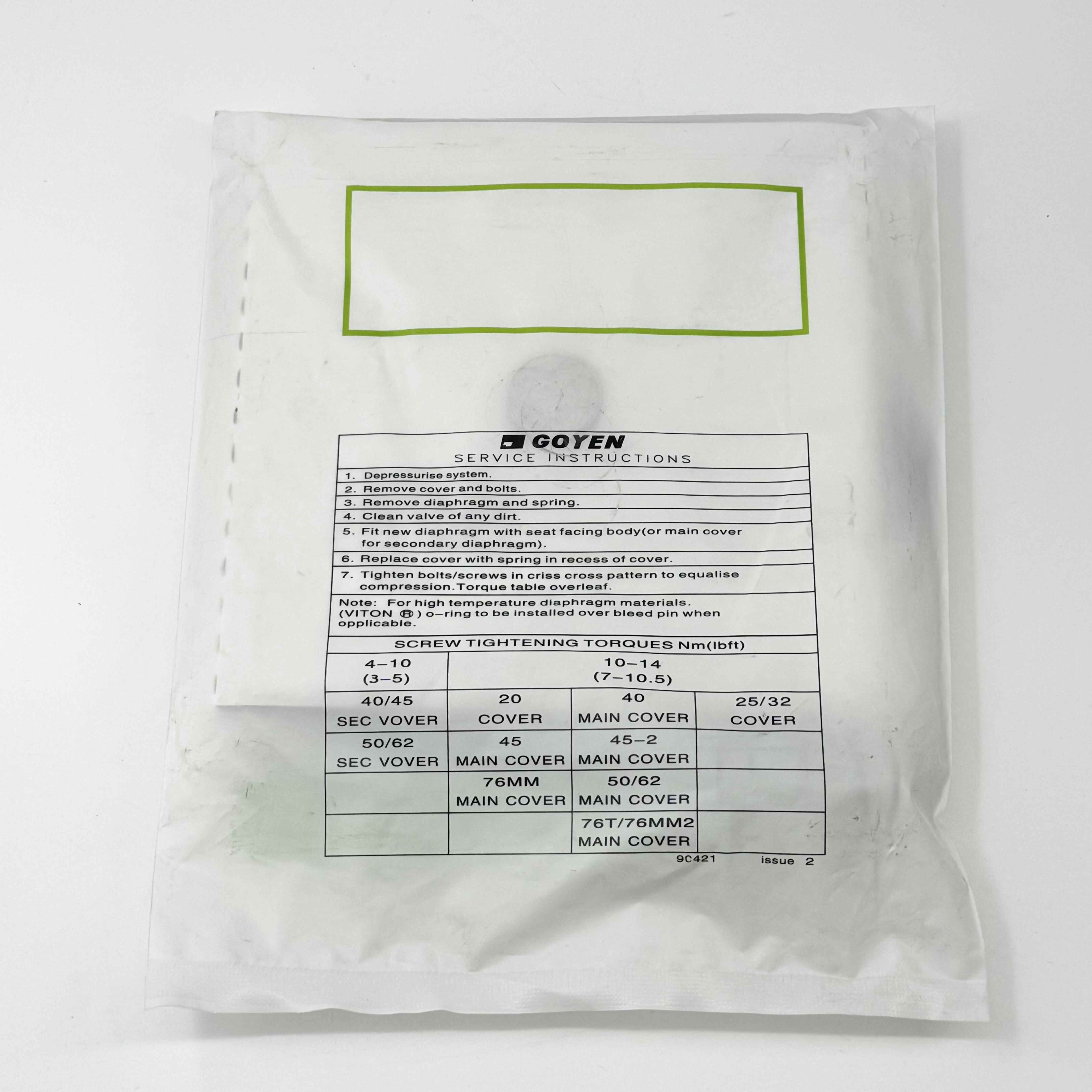 GOYEN K5004/K5000/K5002/K5005  Diaphragm Repair Kit CA62T010-300 CA62T010-305 